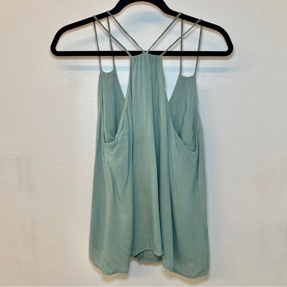 Nasty Gal Final Touch Button Up Double Strap Mint Teal Tank Top - Size S - Picture 5 of 5